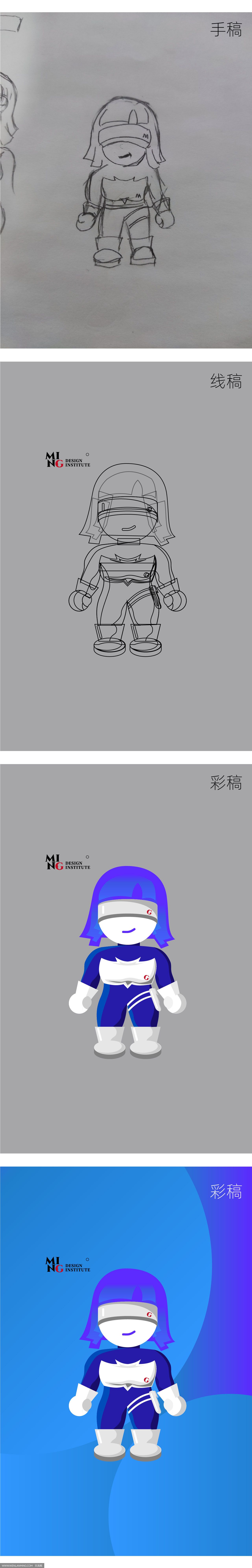 文岚铭设计IP形象（小铭-Si Ming）(图2)